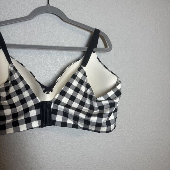 Torrid Curve Black & White Checkered Wireless Lightly Lined Bra 48D Adjustable S - Picture 4 of 6